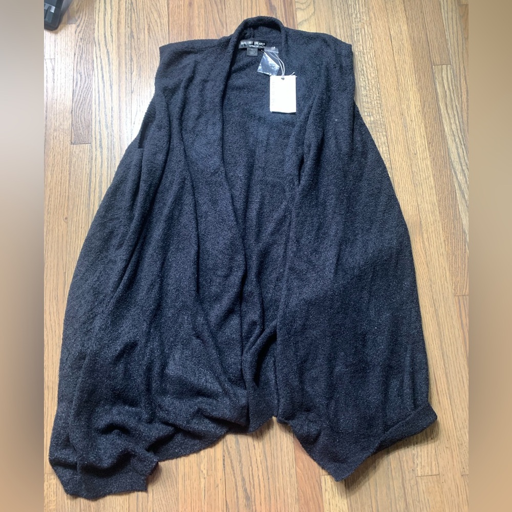 NWT barefoot dreams bamboo chic lite calypso vest black XL